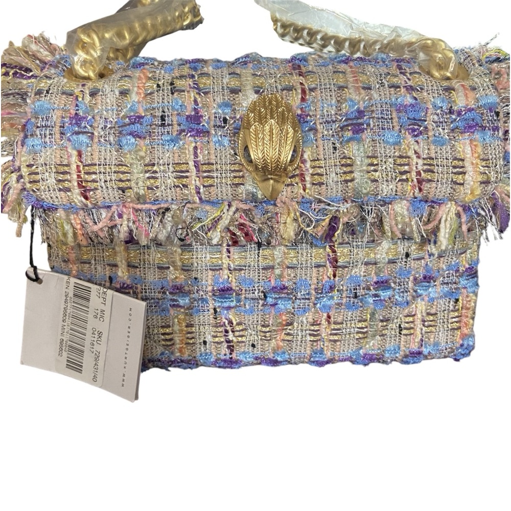 Kurt Geiger London Lilac Tweed Mini Kensington Crossbody Bag